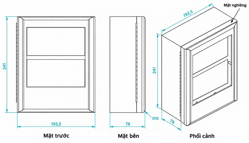 kích thước TTP-TH-23M bộ cảnh báo rò rỉ nước và nhiệt độ độ ẩm